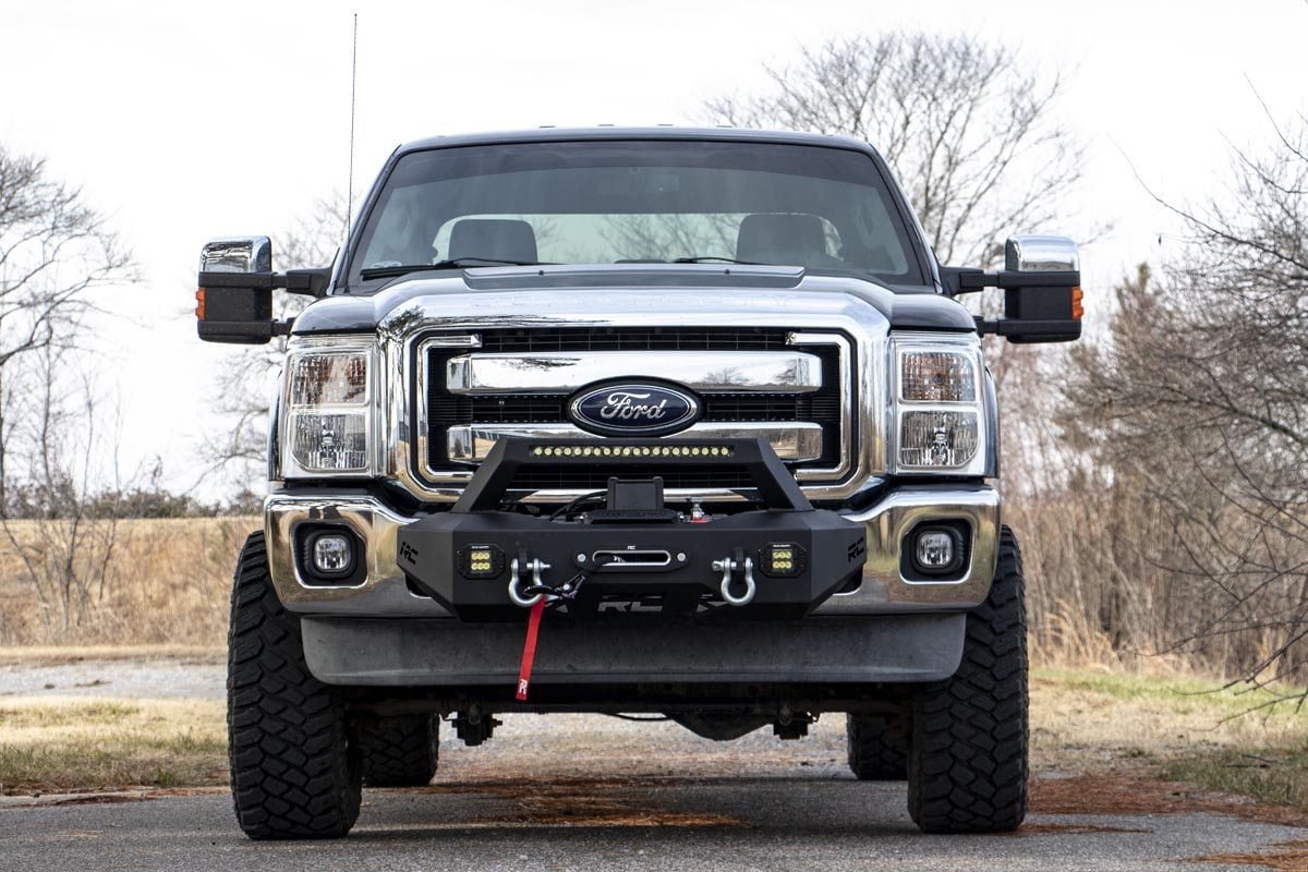 Ford F-250 Super Duty Winch Mount Kit - Rough Country - EXO - Black - '11-'16